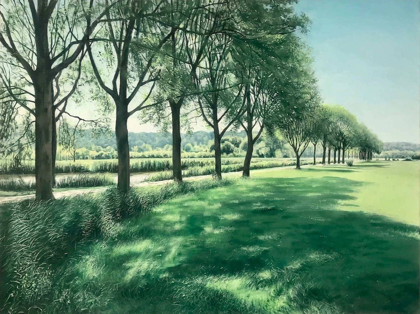 Landschap Ooy, 2024, 100 x75 cm olieverf op linnen